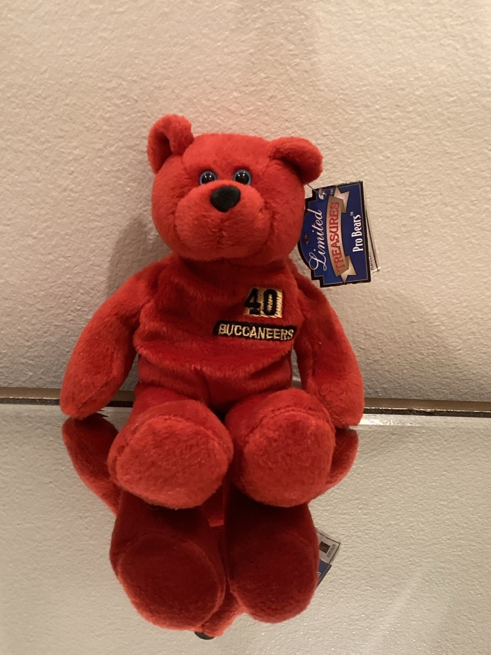 Red Buccaneers Commemorative Plush Bear - Team Logo Cuddle Toy